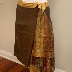 Pashmina Scarf / Skirt, convertible with zipper